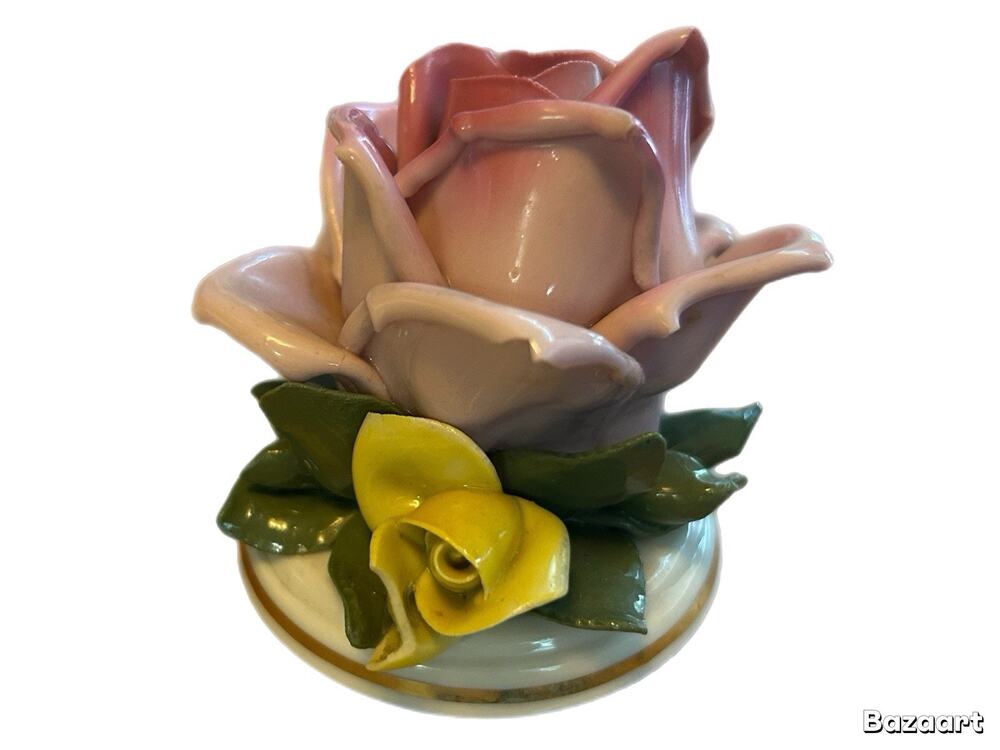 Dresden "N" Crown Porcelain Rose Figurine